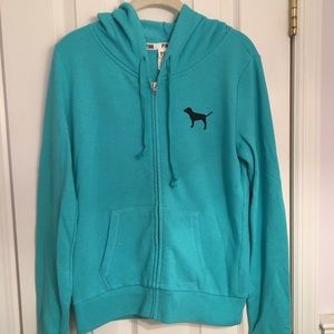 VS PINK Blue Zipper Hoodie